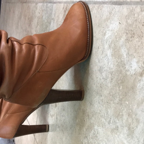 Zara Basic orange/brown leather slouch Boot ! - Picture 4 of 5